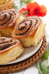 Poppy seed rolls. Buns with poppy seed
