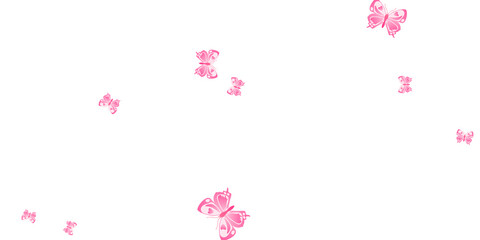 Magic pink butterflies isolated vector wallpaper. Summer ornate moths. Simple butterflies isolated dreamy background. Delicate wings insects patten. Tropical beings.