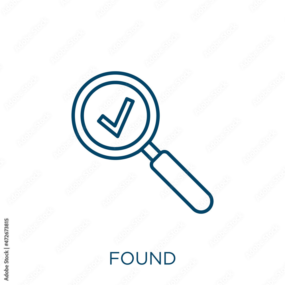 Poster found icon. thin linear found outline icon isolated on white background. line vector found sign, sym