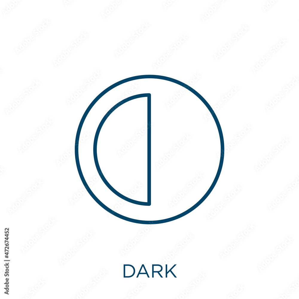 Poster dark icon. thin linear dark outline icon isolated on white background. line vector dark sign, symbol