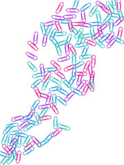 Stationary paperclips isolated on white background