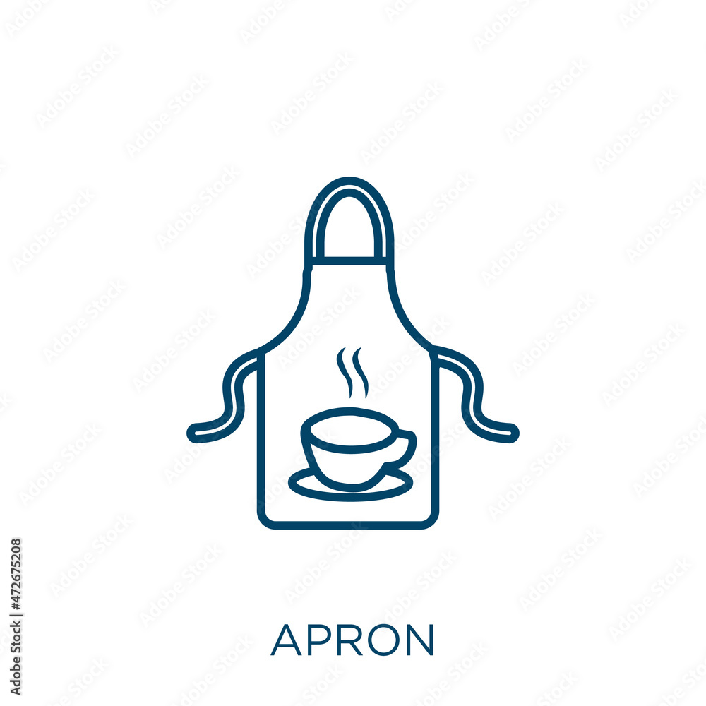 Poster apron icon. thin linear apron outline icon isolated on white background. line vector apron sign, sym