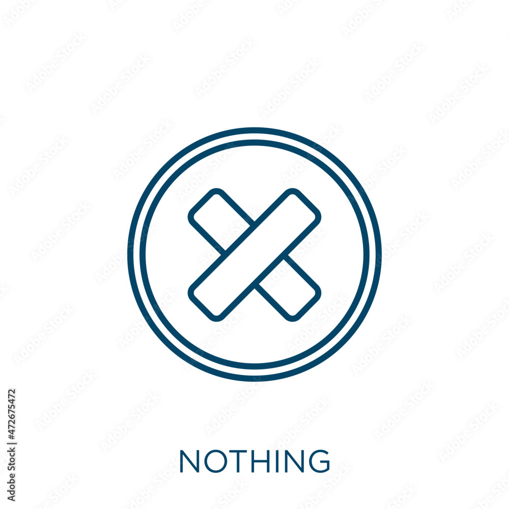 Poster nothing icon. thin linear nothing outline icon isolated on white background. line vector nothing sig