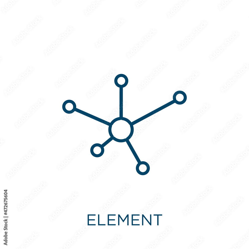 Poster element icon. thin linear element outline icon isolated on white background. line vector element sig