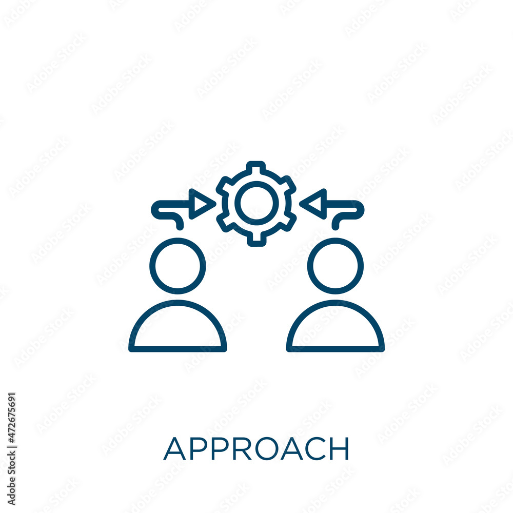 Poster approach icon. thin linear approach outline icon isolated on white background. line vector approach 