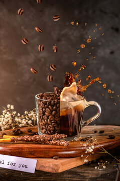 Cup of coffee abstract background