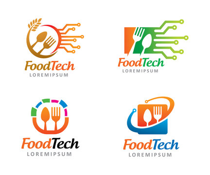 Food technology logo symbol or icon template