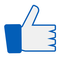 Obraz premium Like mark and thumbs up flat icon. Simple vector.