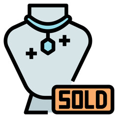 necklace Color line icon