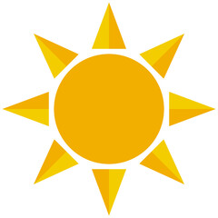 Shiny sun icon. Flat vector.