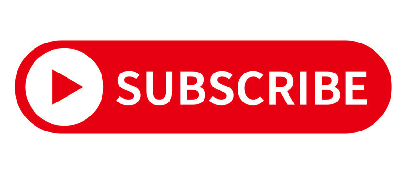 Subscribe button. Simple red vector icon.