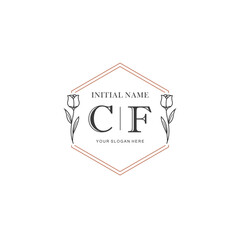CF Hand drawn wedding monogram logo