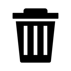 Simple trash can icon. Flat vector.