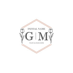 GM Hand drawn wedding monogram logo