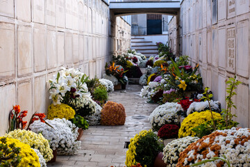 niches, Alqueria Blanca and Calonge cemetery, Santanyi, Mallorca, Balearic Islands, Spain