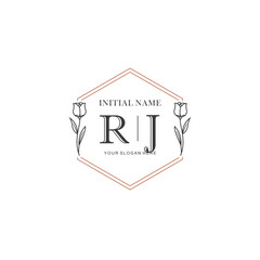 RJ Hand drawn wedding monogram logo
