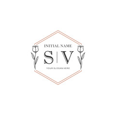 SV Hand drawn wedding monogram logo