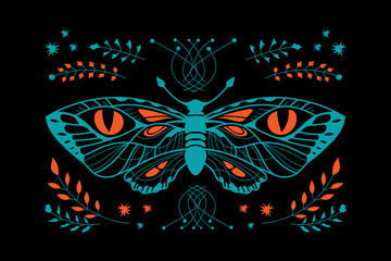 Esoteric Owl Butterfly Tropic Insect Concept Suitable for Decoration and Background