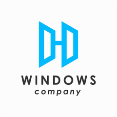 Obraz premium Windows H initials logo vector image