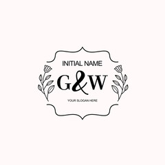 GW Beautiful elegant logos or wedding monograms collection