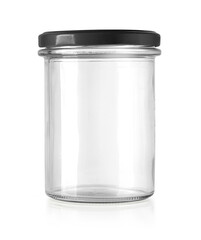 empty glass jar isolated