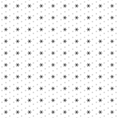 Fototapeta premium Square seamless background pattern from geometric shapes are different sizes and opacity. The pattern is evenly filled with black astrological sextile symbols. Vector illustration on white background