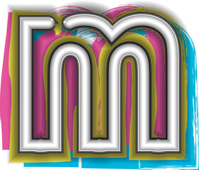 Neon Sign Letter m illustration