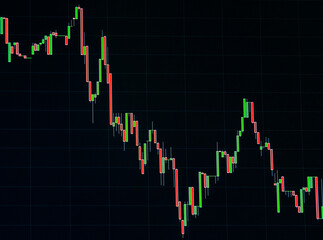 Stock quotes chart on a black background