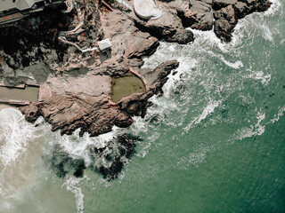 drone ocean coast shot