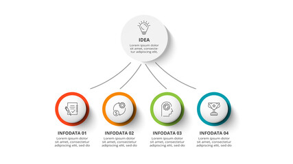 Diagram concept for infographic with 4 steps, options, parts or processes. Business data visualization.