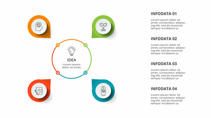 Diagram concept for infographic with 4 steps, options, parts or processes. Business data visualization.