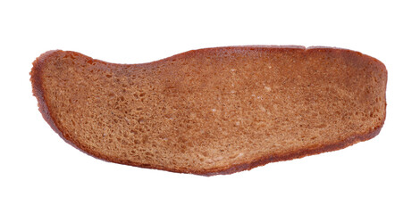 Delicious wavy crispy rusk isolated on white, top view