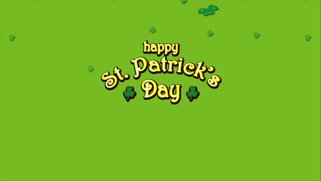 Two Leprechaun Gnomes man and woman. St Patrick's Day banner. Vector 2d animation