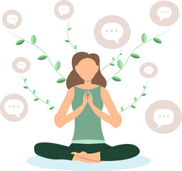 Meditation, girl in thoughts, positive girl,girl meditates, yoga