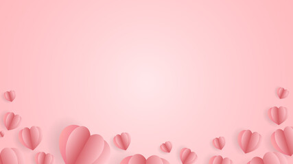 Heart frame with copy space in Valentine's Day on pink background , Flat Modern design , illustration Vector EPS 10