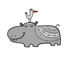 Hippopotamus, cute hippo character for your design