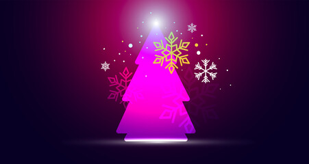 albero di natale, neve, cristalli, natale, feste di natale © xyz+