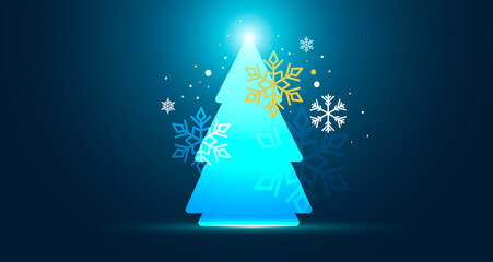 albero di natale, neve, cristalli, natale, feste di natale © xyz+