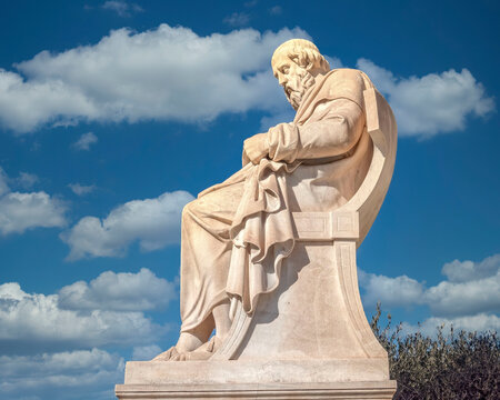 Plato the ancient Greek philosopher statue, Athens Greece