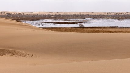 Sanddüne am Meer im Dorob-Nationapark bei Walvis Bay