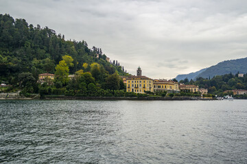View of Lake Como. 9 October 2021 Bellagio, Lombardy Italy