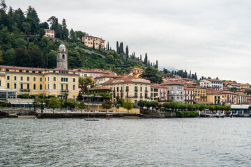 Fototapeta na wymiar View of Lake Como. 9 October 2021 Bellagio, Lombardy Italy
