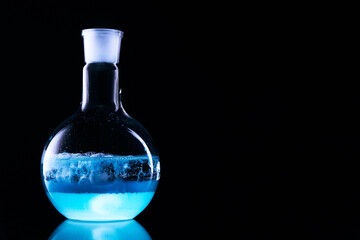 Glass flask with a chemical reagent.