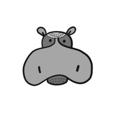 Hippopotamus, cute hippo face for your design