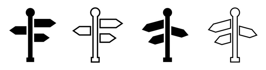 Signpost Icon Vector Illustration. Road sign icon. Signpost symbol vector.