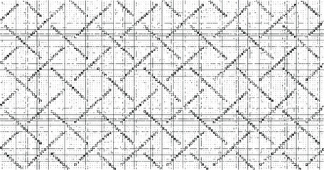 Rough texture. Broken plaster wall effect. Grunge worn damask pattern design. Distressed fabric texture. Overlay texture design. Vector illustration. Eps10.