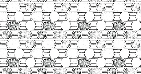 Rough texture. Broken plaster wall effect. Grunge worn damask pattern design. Distressed fabric texture. Overlay texture design. Vector illustration. Eps10.