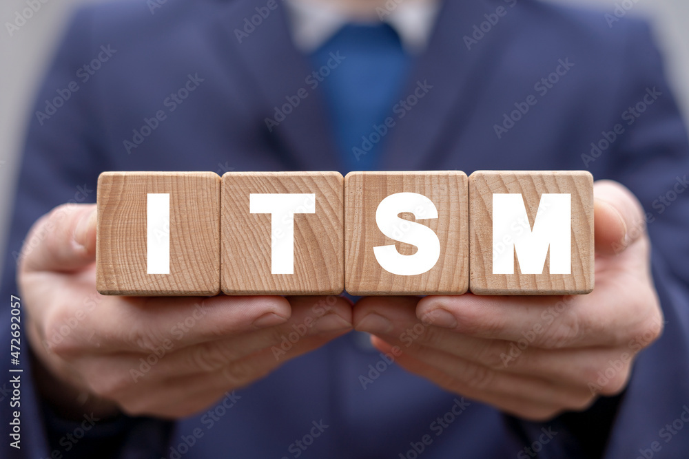 Poster concept of itsm - information technology service management. concept with it service management and 