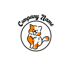 cat cute illustration logo