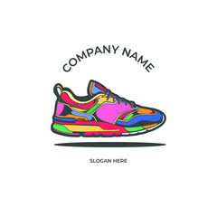 Sneakers shoes illustration pop art logo for tshirt and company